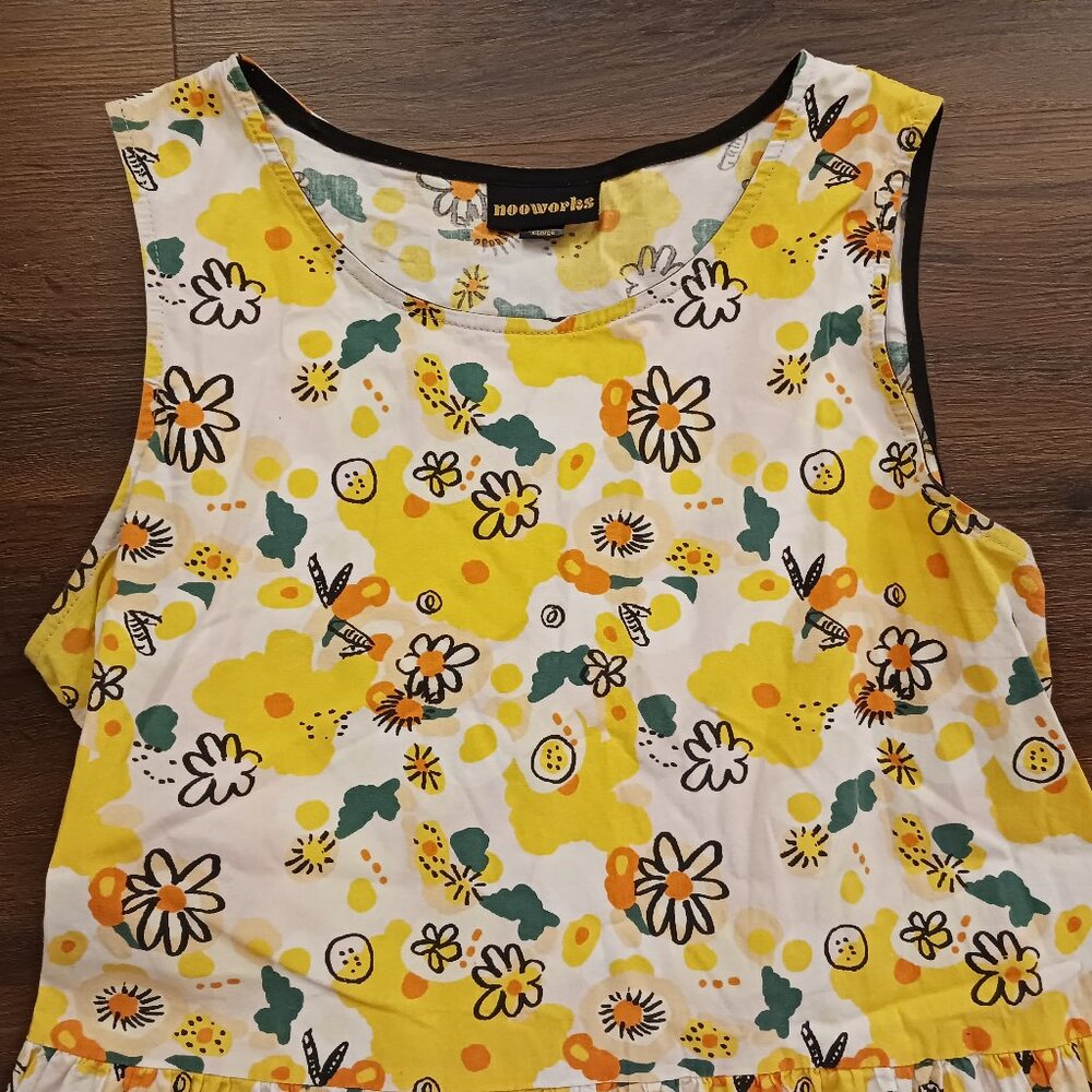RARE NOOWORKS VITTORIA DAISY PRINT BIG POCKET DRESS GUC XL - Picture 3 of 6